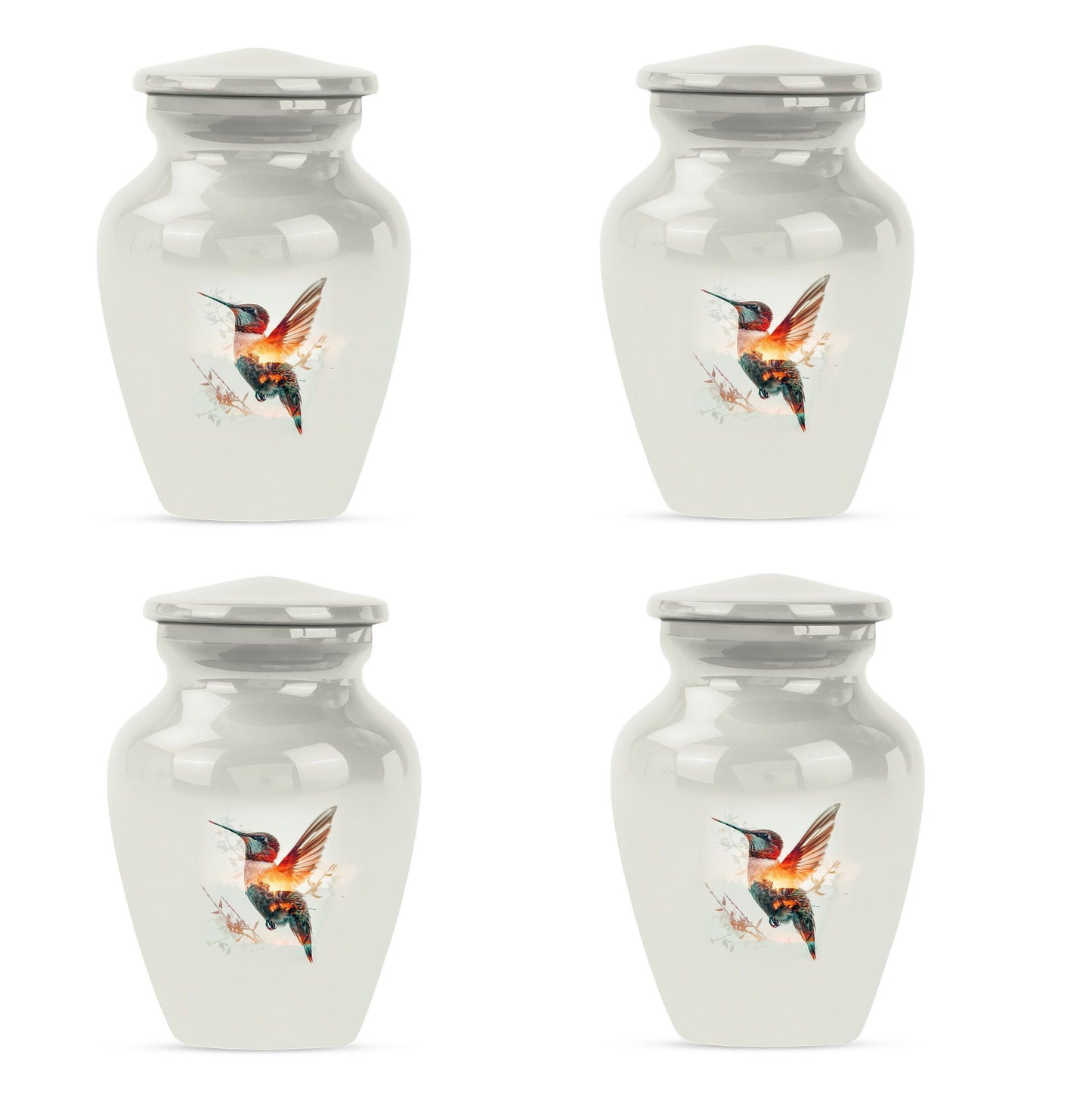 10-inch humming bird Urn, adult female memorial urn.
