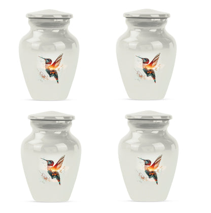 10-inch humming bird Urn, adult female memorial urn.