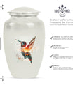 10-inch humming bird Urn, adult female memorial urn.