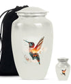 10-inch humming bird Urn, adult female memorial urn.