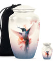 Humming Bird Keepsake Urn For Ashes - White Memorial Urn Tribute