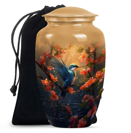 10 inch aluminium humming bird urn