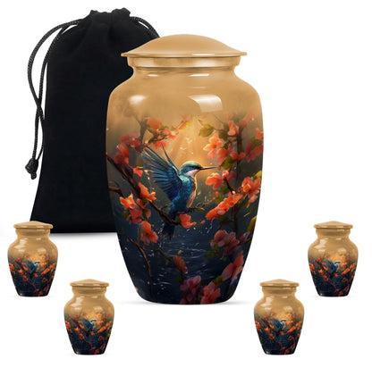 10 inch aluminium humming bird urn