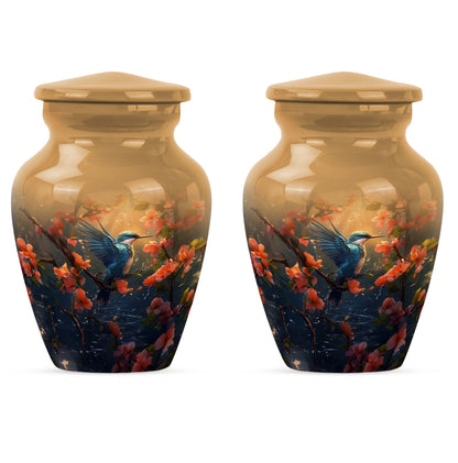 10 inch aluminium humming bird urn