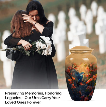 10 inch aluminium humming bird urn