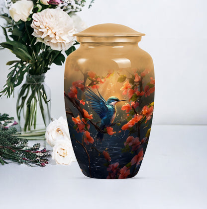 10 inch aluminium humming bird urn