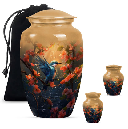 10 inch aluminium humming bird urn