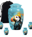 10-inch Puffin Bird Urn, classic memorial urn for adults.