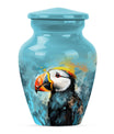 10-inch Puffin Bird Urn, classic memorial urn for adults.