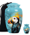 10-inch Puffin Bird Urn, classic memorial urn for adults.