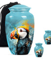 10-inch Puffin Bird Urn, classic memorial urn for adults.