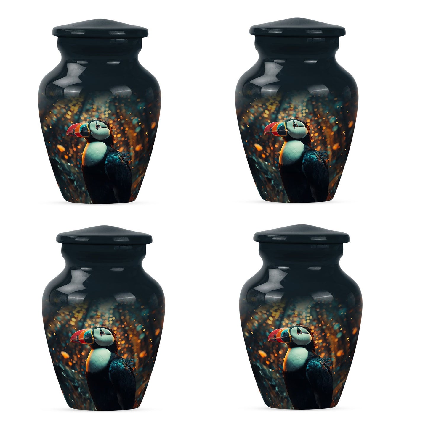 Classic 10-inch Puffin Bird Urn for human ashes.