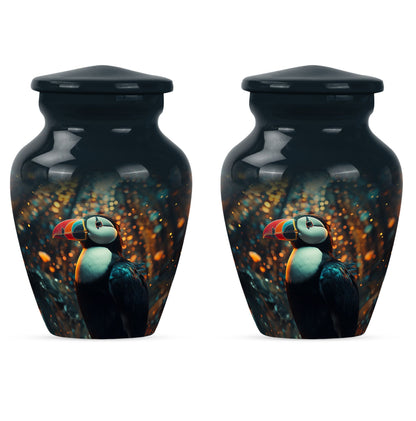 Classic 10-inch Puffin Bird Urn for human ashes.