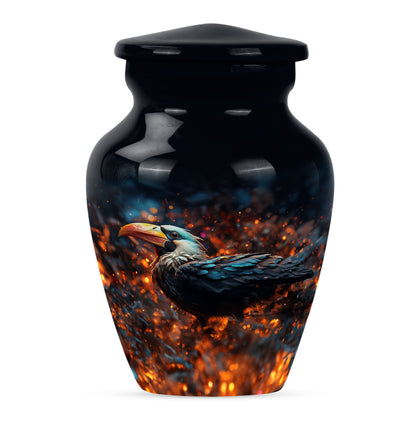 Classic Puffin Bird Urn, abstract burial ash urn for ashes