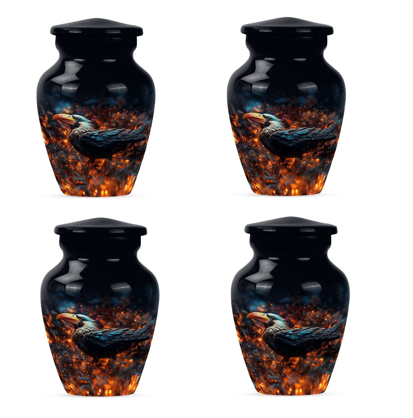Classic Puffin Bird Urn, abstract burial ash urn for ashes