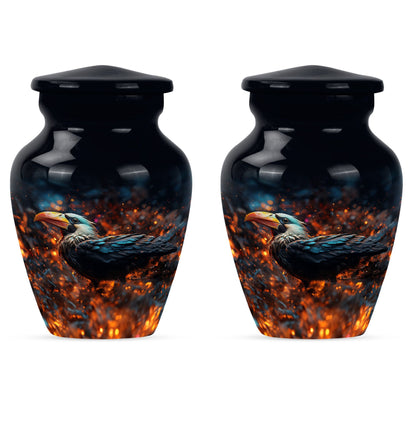 Classic Puffin Bird Urn, abstract burial ash urn for ashes
