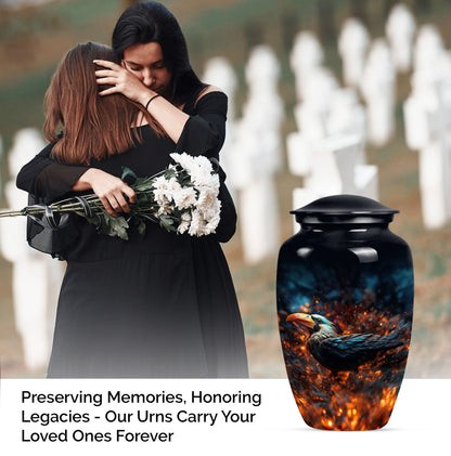 Classic Puffin Bird Urn, abstract burial ash urn for ashes