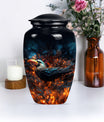 Classic Puffin Bird Urn, abstract burial ash urn for ashes