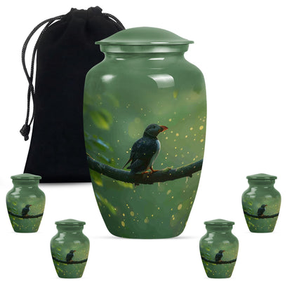 10-inch puffin bird urn.