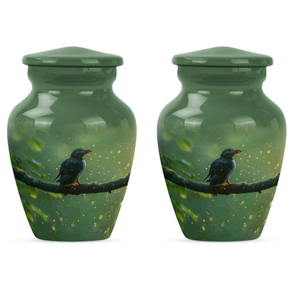 10-inch puffin bird urn.