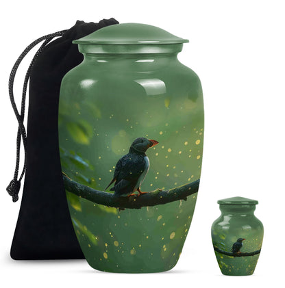 10-inch puffin bird urn.