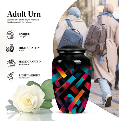 10-inch classic pattern urn, aluminium adult memorial urn.