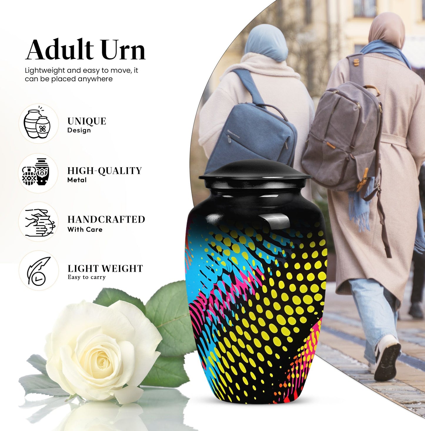 Classic Abstract Pattern Urn for cremation ashes.
