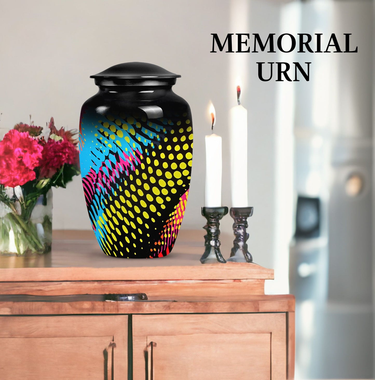 Classic Abstract Pattern Urn for cremation ashes.