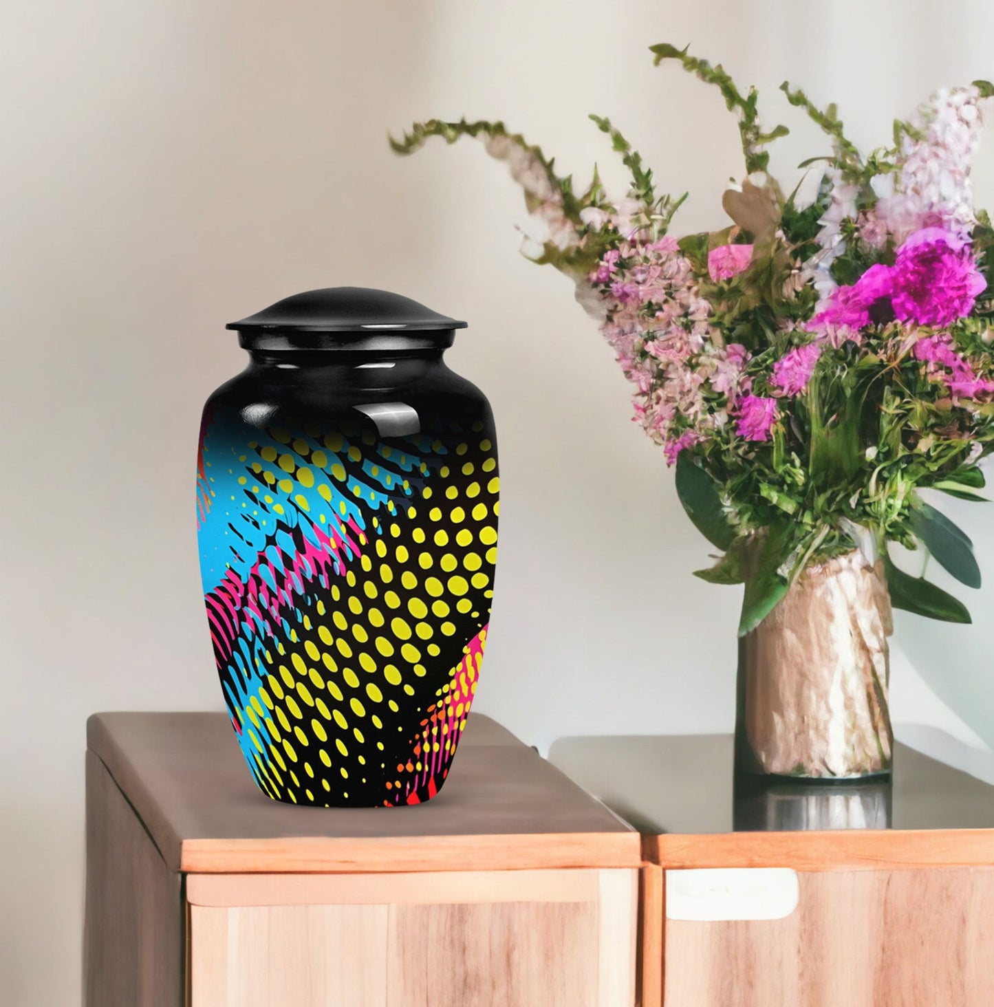 Classic Abstract Pattern Urn for cremation ashes.