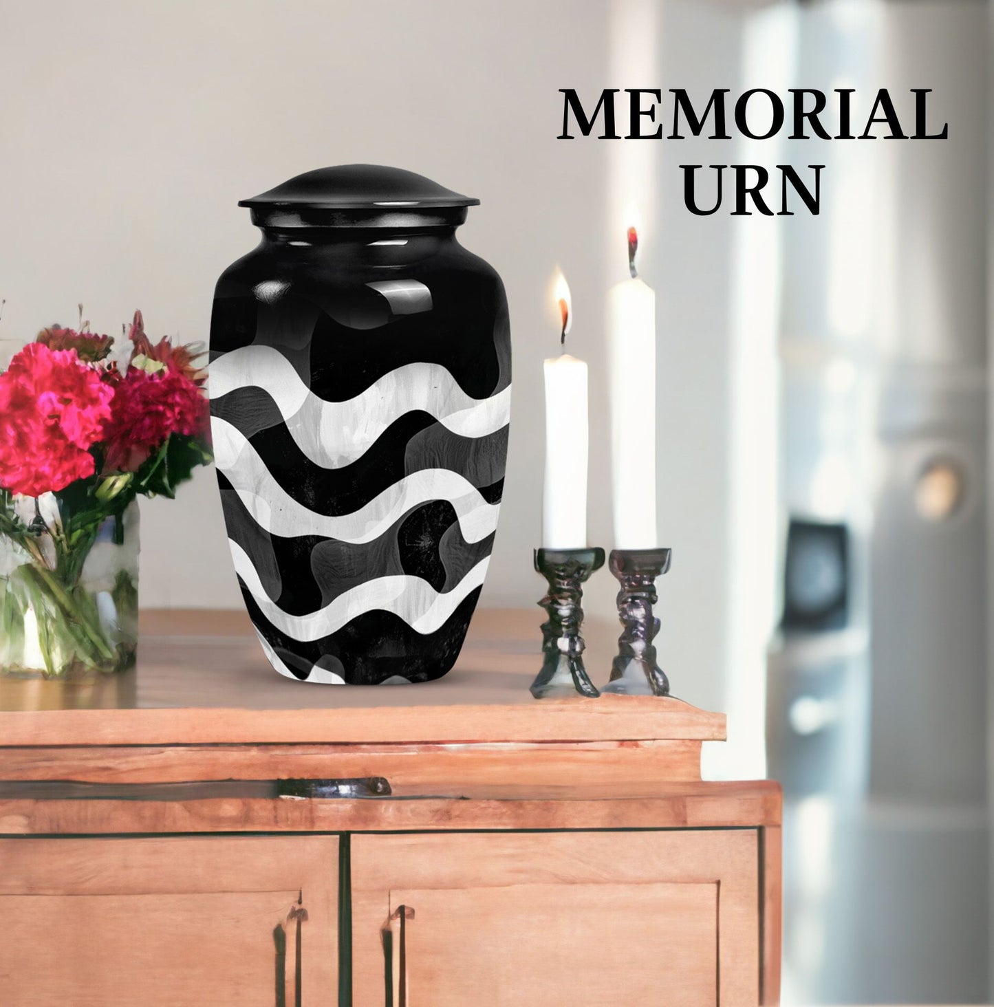 pattern urn for human ashes, large cremation urn For Ashes