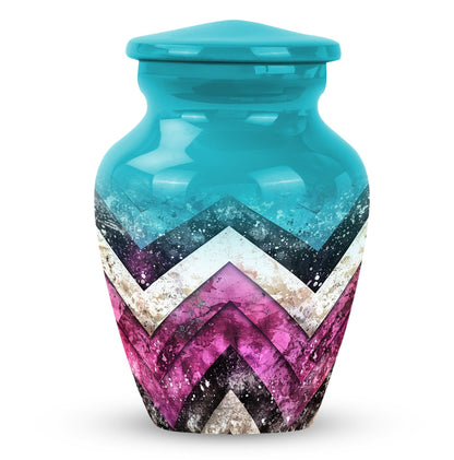 Pink Personalized Artistic Memorial Urn for Adult Male - 10-inch, 200 cu in - Yatskia