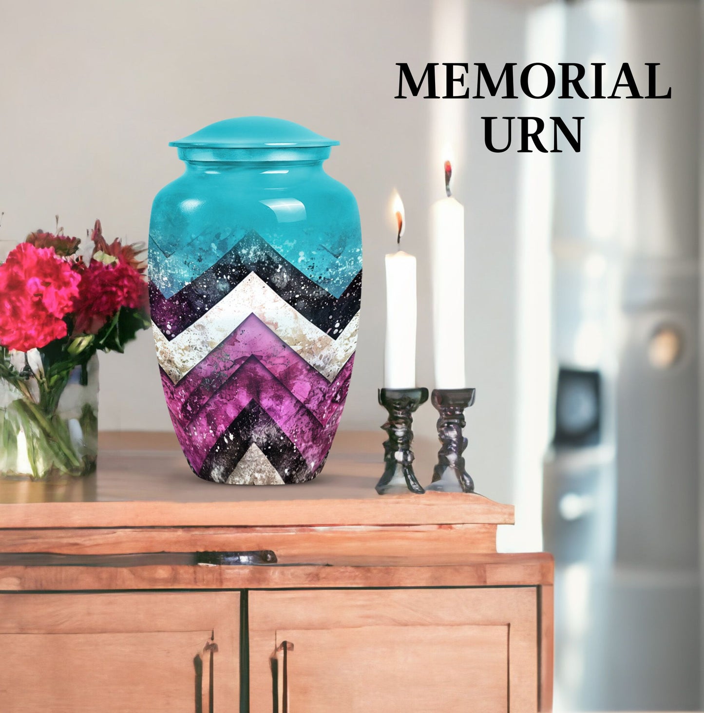 Pattern Urn for adult burial ashes.