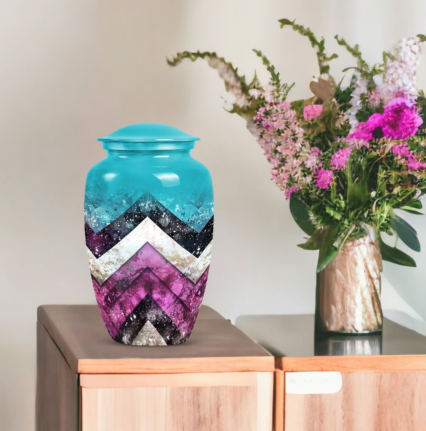 Pattern Urn for adult burial ashes.