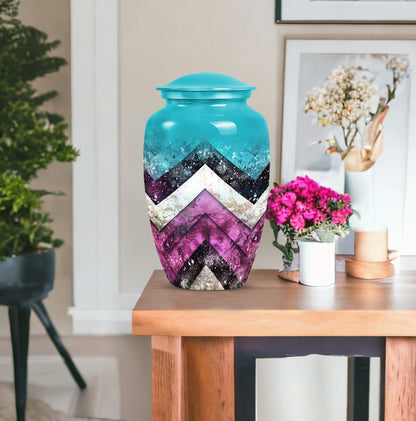 Pattern Urn for adult burial ashes.