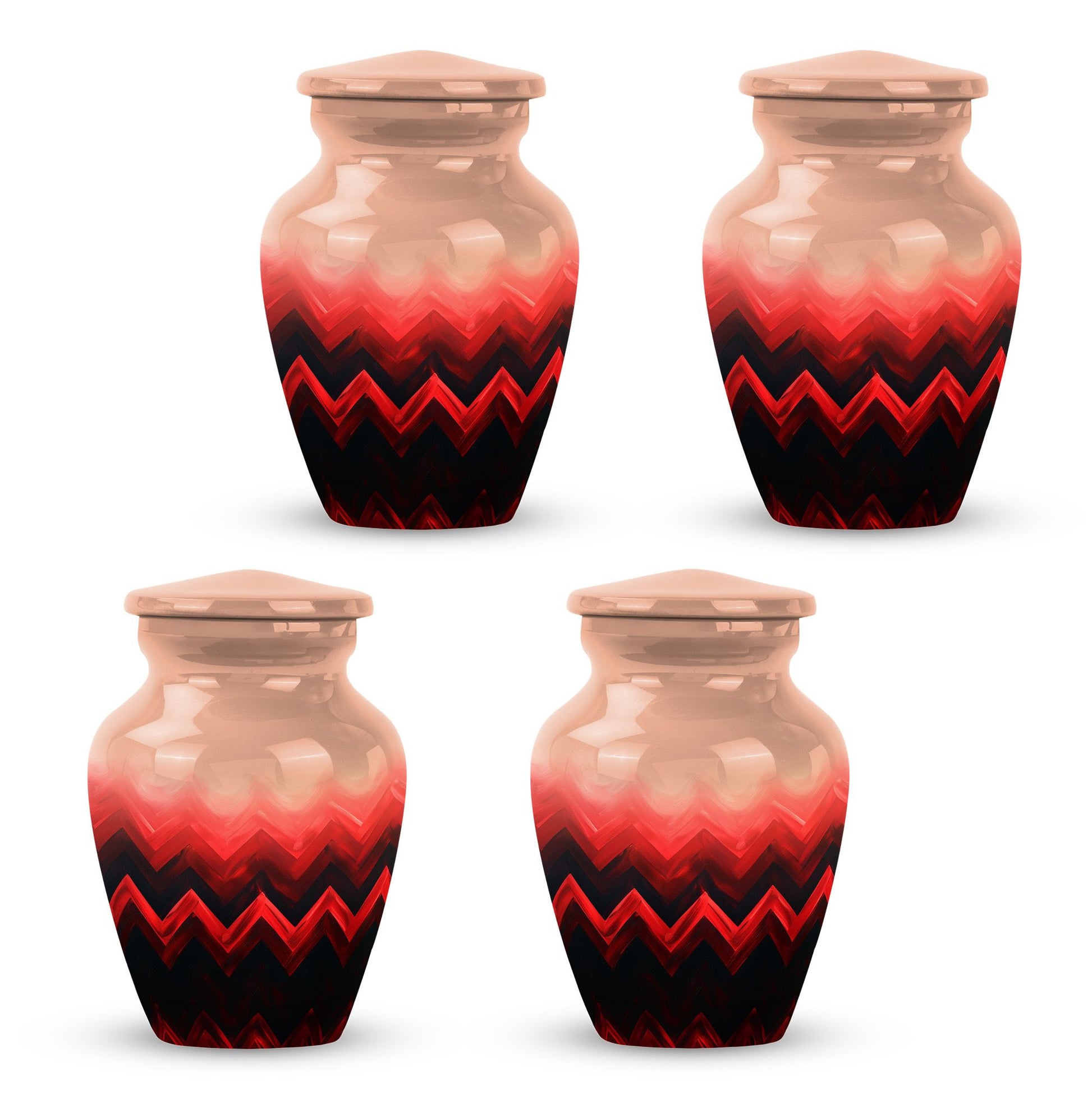 Zigzag Pattern Keepsake Urn For Ashes - Abstract Funeral Urn For Adults