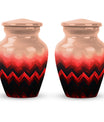 Zigzag Pattern Keepsake Urn For Ashes - Abstract Funeral Urn For Adults