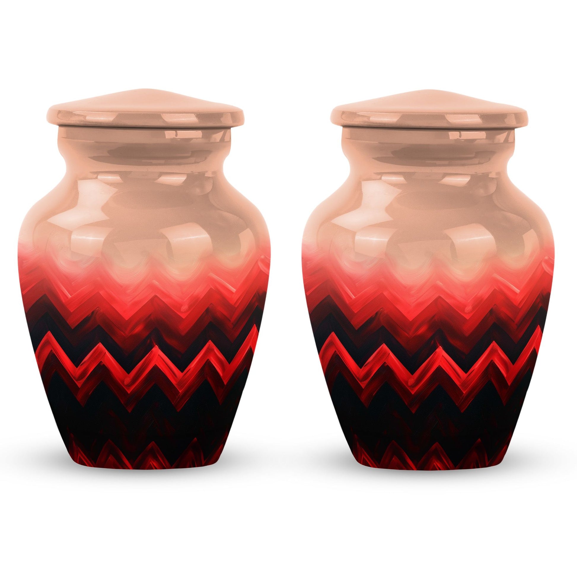 Zigzag Pattern Keepsake Urn For Ashes - Abstract Funeral Urn For Adults