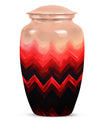 Zigzag Pattern Keepsake Urn For Ashes - Abstract Funeral Urn For Adults