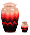 Zigzag Pattern Keepsake Urn For Ashes - Abstract Funeral Urn For Adults