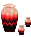 Zigzag Pattern Keepsake Urn For Ashes - Abstract Funeral Urn For Adults