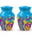Artistic Swirly Pattern Urn For Ashes Memorial - Colorful Cremation Ashes Urn