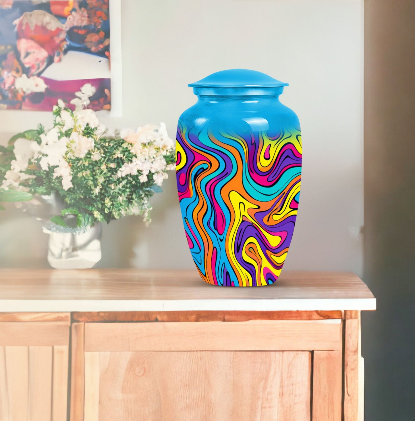 10 inch classic pattern urn in aluminium.