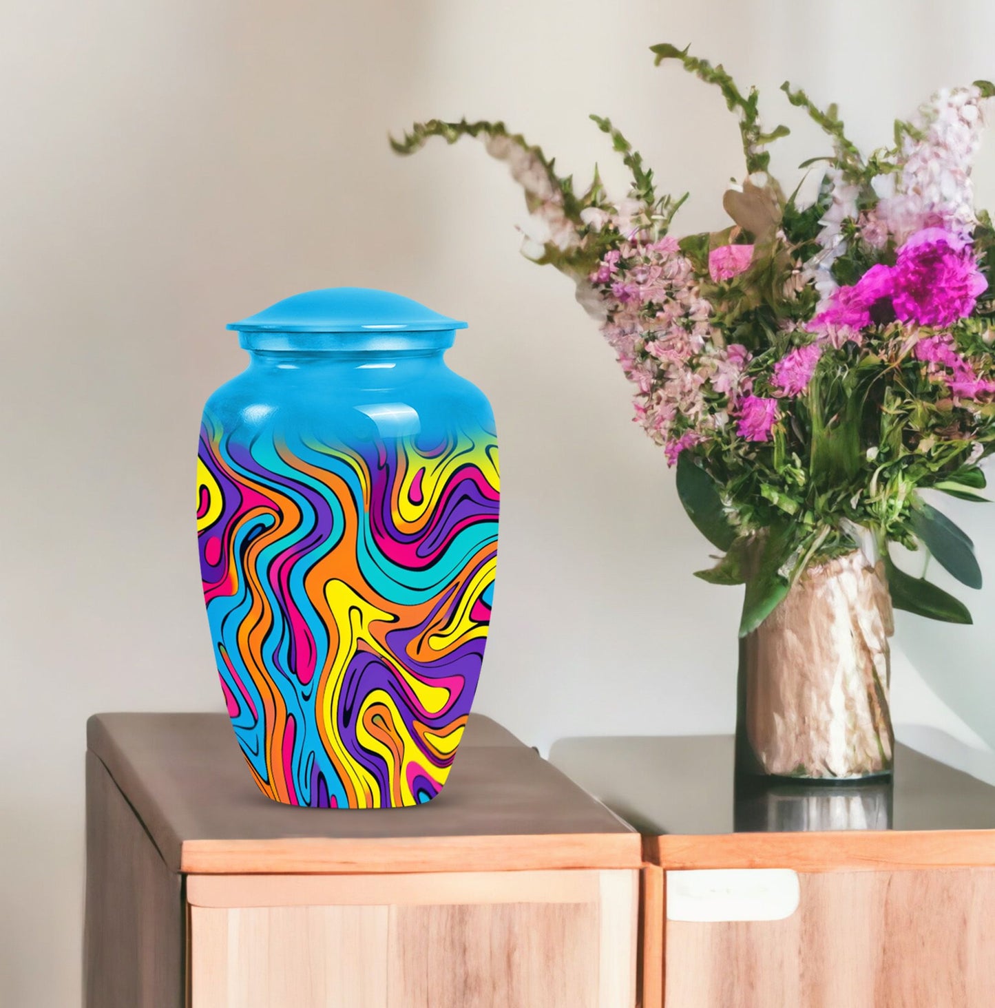 10 inch classic pattern urn in aluminium.