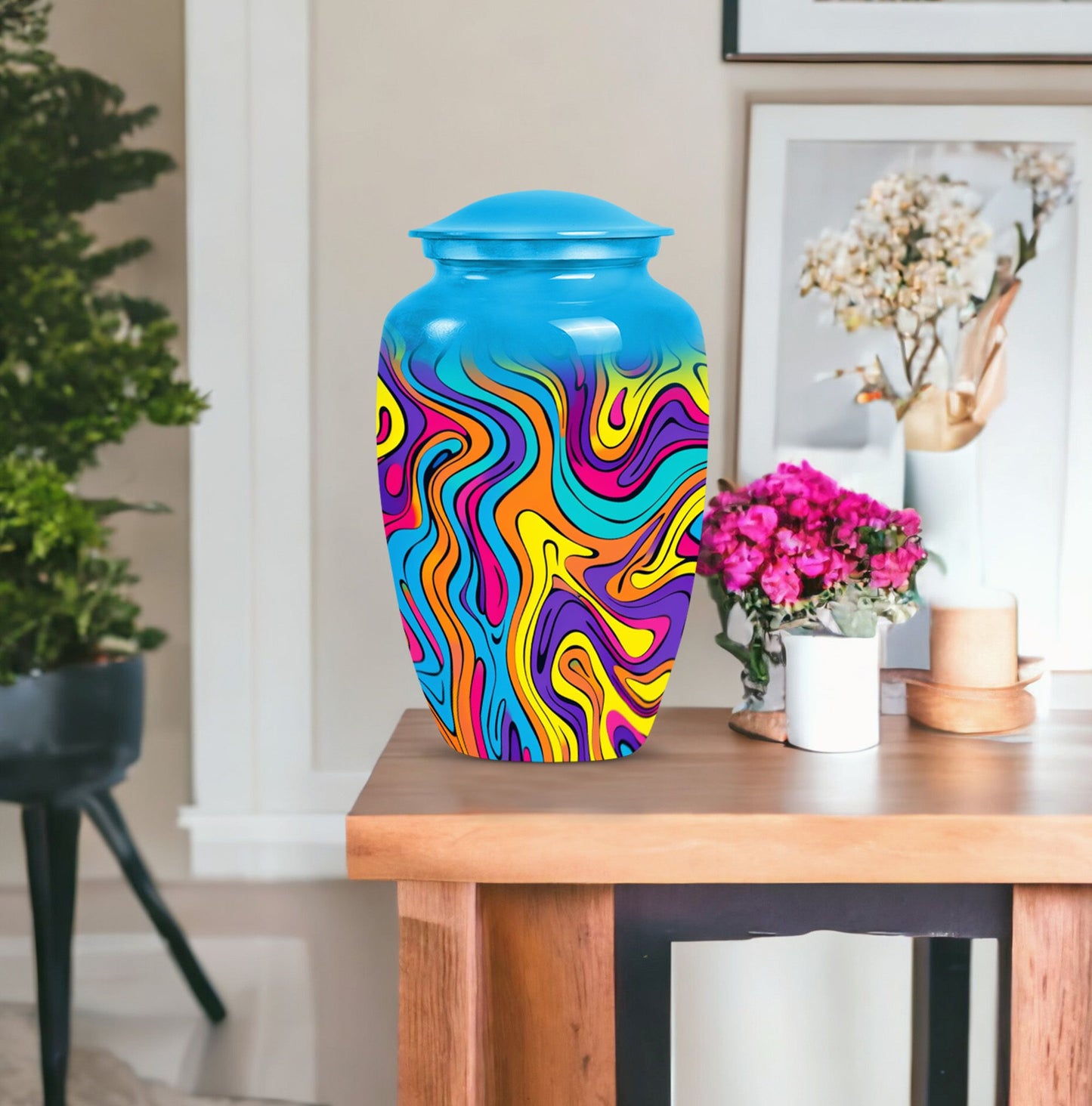 10 inch classic pattern urn in aluminium.