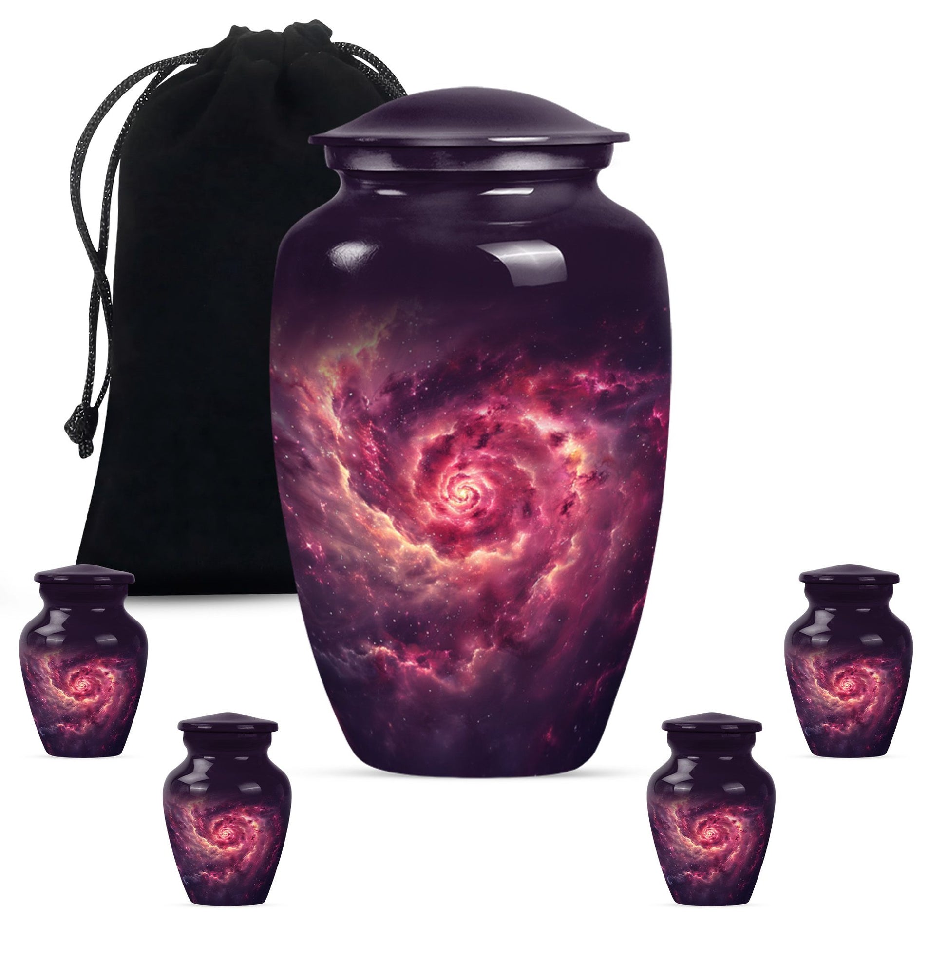 Galaxy Funeral Urn For Dad And Mom - Red Funeral Urn For Ashes