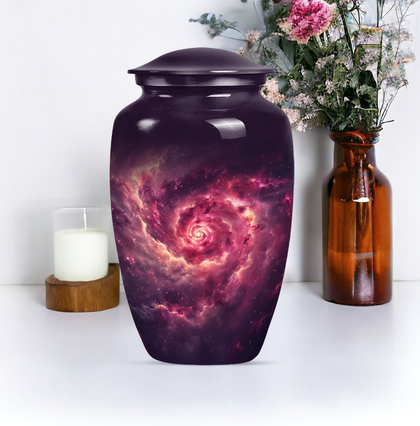 Abstract-Themed Classic Galaxy Urn.