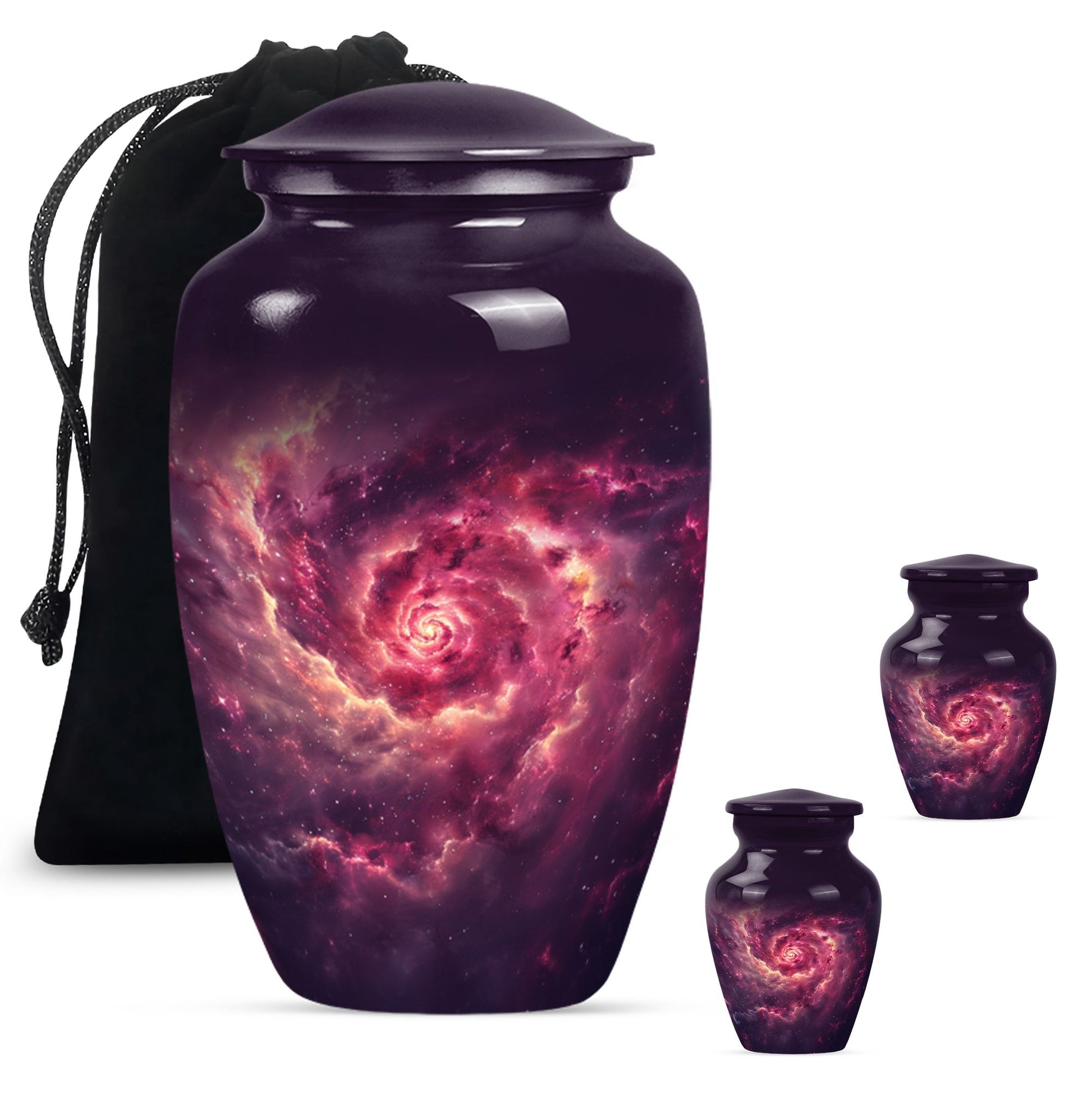 Galaxy Funeral Urn For Dad And Mom - Red Funeral Urn For Ashes
