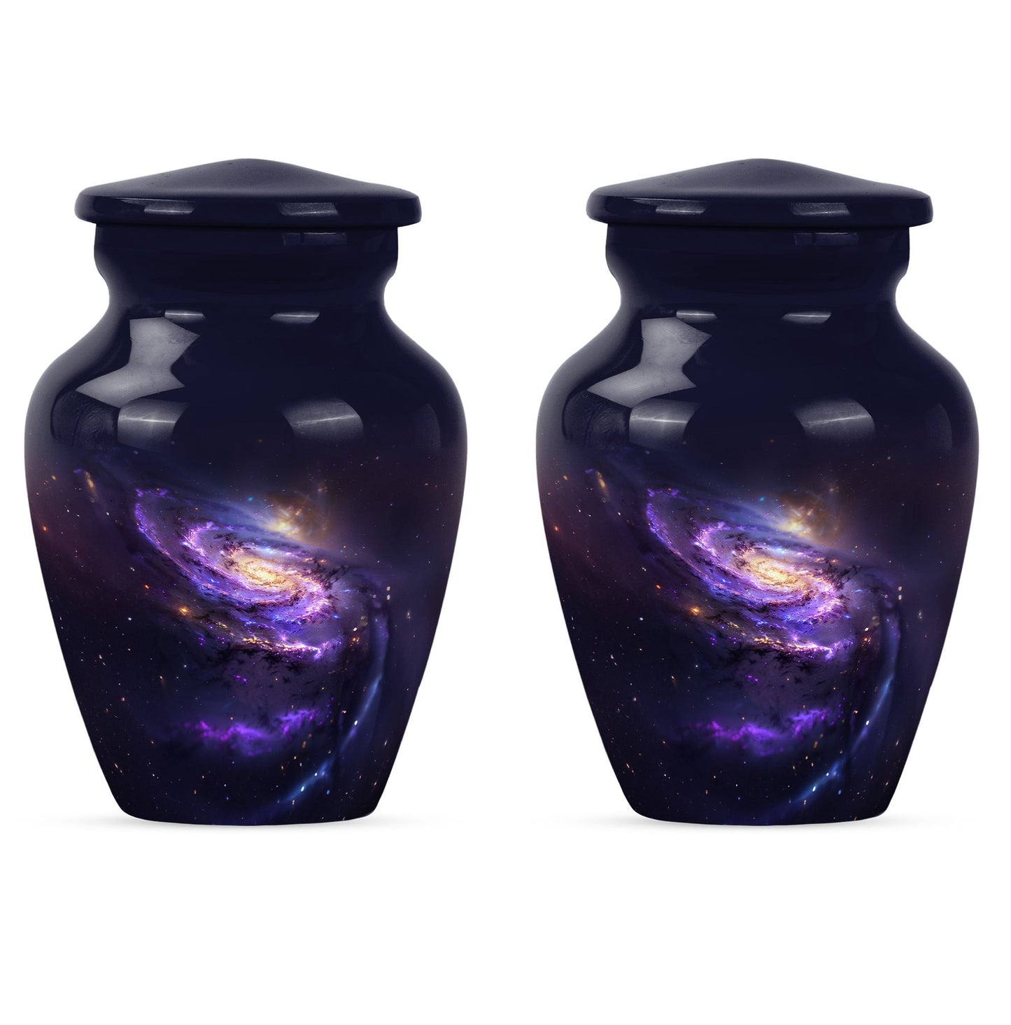 Purple Personalized Galaxy Memorial Urn for Human Ashes - 10-inch, 200 cu in - Yatskia