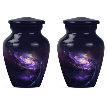 Purple Personalized Galaxy Memorial Urn for Human Ashes - 10-inch, 200 cu in - Yatskia