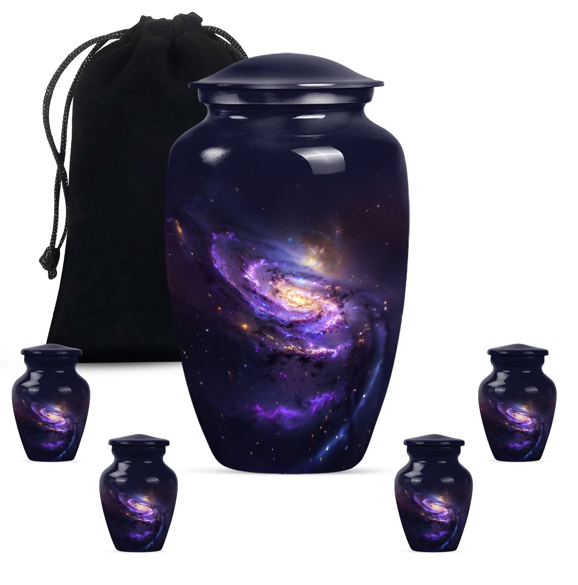 Purple Galaxy Memorial Urn For Funeral - Vast Galaxy Urn For Ashes
